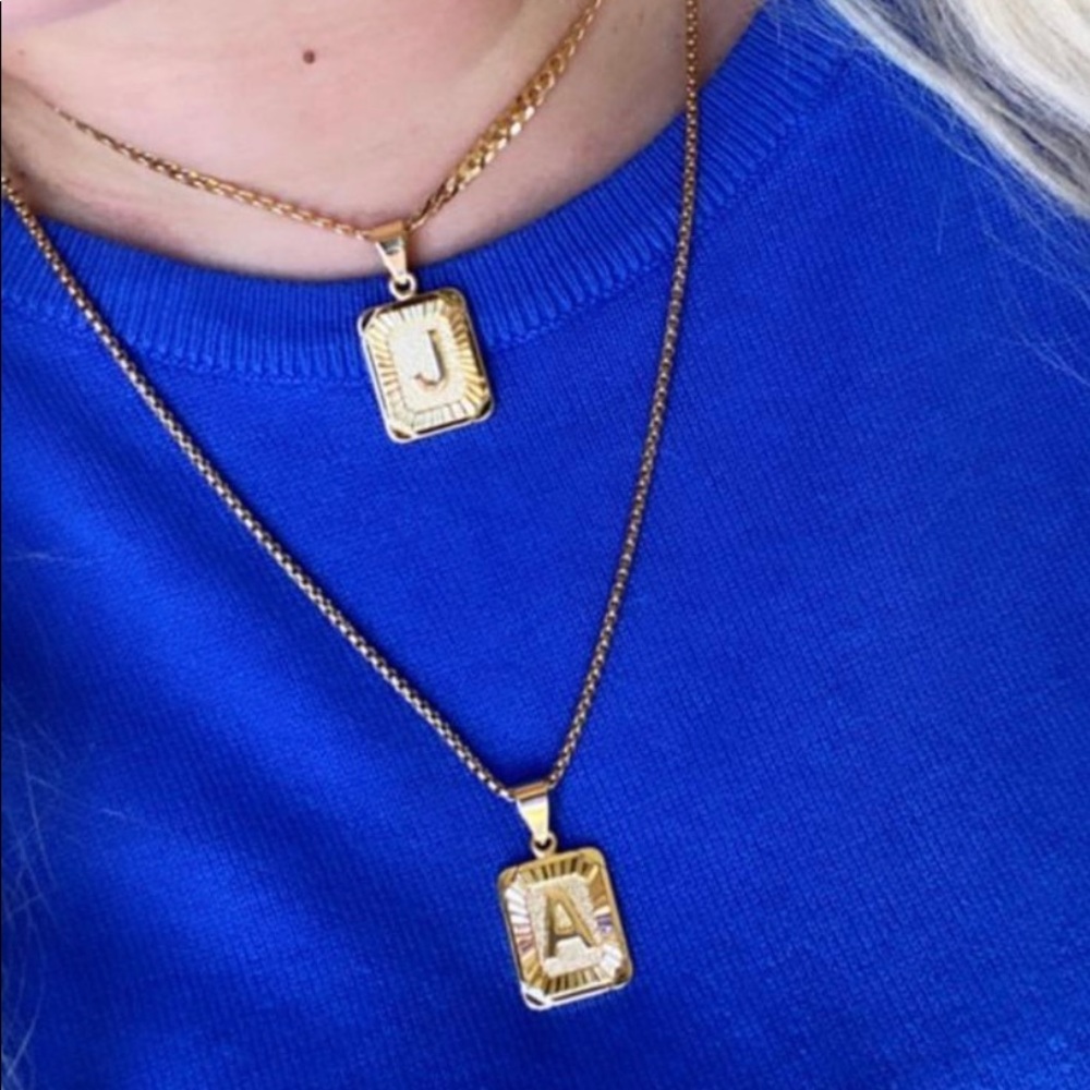 Gold plated initial necklace